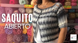 Como tejer a crochet Saquito abierto con hilaza Diva 🧥💜  Estambres Erika [upl. by Weitman]