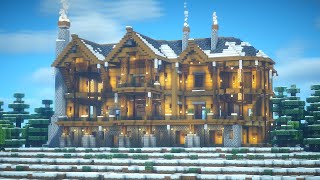 Minecraft Winter Log Cabin Mansion Tutorial [upl. by Schatz]