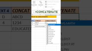 Concat Vs Concatenate in Excel shorts [upl. by Jillayne]