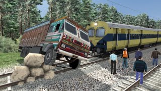 MEMU vs TRUCK 😱 — Stops the Train  Train Simulator [upl. by Helms591]