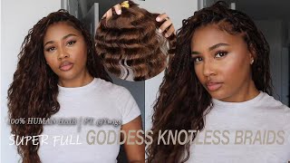 HOW TO CREATE SUPER FULL GODDESS KNOTLESS BRAIDS [upl. by Peregrine655]