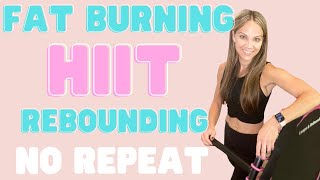 10 Minute FAT BURNING HIIT AntiAging Rebounder Workout  NO REPEAT Mini Trampoline Workout [upl. by Ociral]