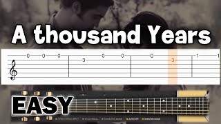 Christina Perri  A Thousand Years  EASY Guitar tutorial TAB [upl. by Tierza]