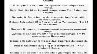 PROPERTIES OF SEA WATER DYNAMIC VISCOSITY [upl. by Ykroc]