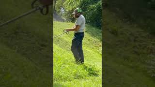 Stihl FS 94r trimming EXTREMELY steep hill [upl. by Akela]