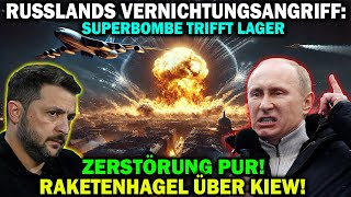 UKRAINEKRIEG Russlands Vernichtungsangriff Superbombe trifft Lager Raketenhagel über Kiew [upl. by Mullac555]