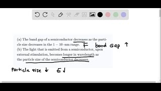 Indicate whether each statement is true or false  a The band gap of a se… [upl. by Haraj]