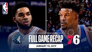 Full Game Recap Timberwolves vs 76ers  Sixers Knock Down Franchise Record 21 Threes [upl. by Ylluz486]