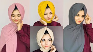 My everyday hijab styles  easy hijab tutorials [upl. by Ecnedac]