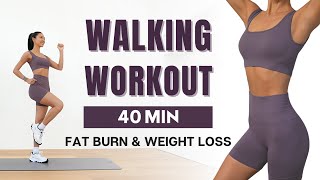 40 MIN WALKING WORKOUT  Full Body Fat Burn  No Jumping No Squats No Lunges [upl. by Salot744]