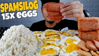 SPAMSILOG with 15x EGGS amp MOUNTAIN OF SINANGAG  MUKBANG PHILIPPINES  KOREAN SPAM KMARKET PH [upl. by Oguh]