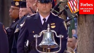 Ground Zero Memorial Ceremony Holds Moment Of Silence To Honor Victims Of First Plane [upl. by Idok486]