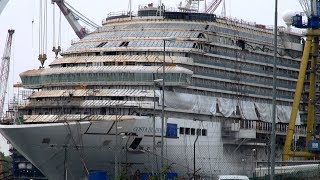 NEW  Costa Diadema under Construction Fincantieri Shipyard Marghera  Venice in Italy [upl. by Nnaillij]