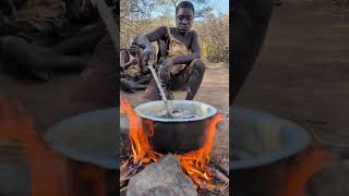 Wow what a Soup Meet with best chief in Tribehadzabetribe villagelife food [upl. by Simonette]