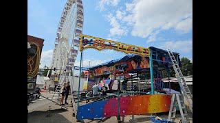 Opbouw Kermis  Aufbau Kirmes Rundgang Kermis Tilburg 2023 [upl. by Heidie184]