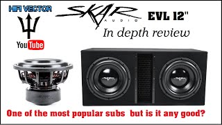 Skar EVL 12quot Loaded subwoofer review EVL2X12D4 on Wolfram 3000 watt amp [upl. by Chyou373]