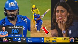 Ritika Sajdeh amazing reaction on Rohit Sharma 500 sixes record MI Vs CSK match [upl. by Hinckley]