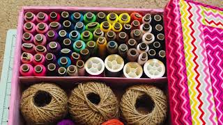 Diy thread organizereasy cardboard organizer idea [upl. by Aisac]