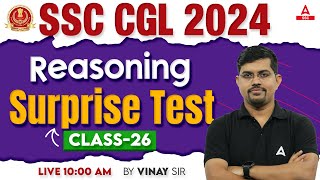 SSC CGL 2024  SSC CGL Reasoning Classes By Vinay Tiwari  SSC CGL Reasoning Previous Year Papers 26 [upl. by Arther]