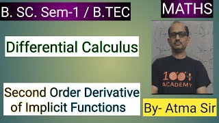 BSC B TEC MathsSem1Differentiation  Second Order Differentiation of Implicit Functions [upl. by Trish850]