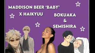 Baby x haikyuu lyric prank semishira amp bokuaka [upl. by Braswell]