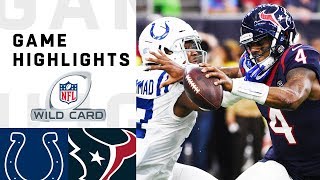 Colts vs Texans Wild Card Round Highlights  NFL 2018 Playoffs [upl. by Kiryt]