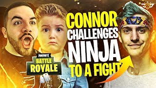 CONNOR CHALLENGES NINJA TO A FIGHT Fortnite Battle Royale [upl. by Aruabea]