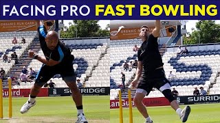 Facing 90MPH As A Batsman  Tymal Mills and Steven Finn FAST BOWLING Practice [upl. by Neerom148]