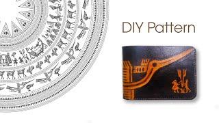 DIY patterns Leather Wallet craft [upl. by Yks]