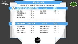 Faversham CC Saturday 1st XI v Sherwood CC Kent 1st XI [upl. by Elak841]