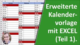 Erweiterte Kalendervorlage in Excel Teil 1 [upl. by Octavus]