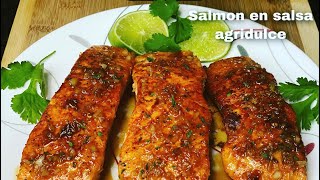 Como Hacer Salmon En Salsa Agridulce Receta Saludable🐟 [upl. by Tomi]