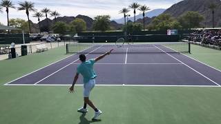 Dominic Thiem w Nicolas Massu  IW Court Level Practice 4k 60fps [upl. by Albric714]