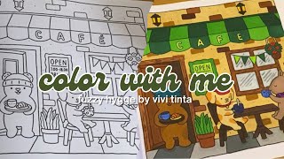 asmr color with me 🐶🐾☕️  fuzzy hygge coloring book  ohuhu markers [upl. by Ermentrude]