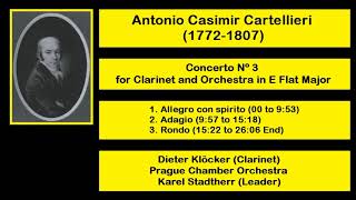 Antonio Casimir Cartellieri 17721807  Concerto Nº 3 for Clarinet and Orchestra in E Flat Major [upl. by Nywroc]