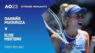 Garbiñe Muguruza v Elise Mertens Extended Highlights  Australian Open 2023 First Round [upl. by Ellehcer]