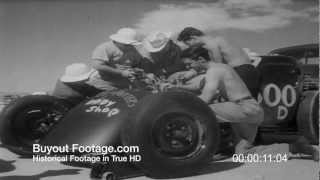 HD Stock Footage Speed Records Set at Bonneville Salt Flats 1953 Newsreel [upl. by Ykcir796]