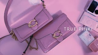 coach tabby 20 vs tabby chain clutch  pink collection [upl. by Emoryt]