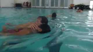 Lifeguarding Drill InLine Stabilization Progression Middepth Head Chin Victim Face Down [upl. by Mccready267]