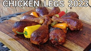 Grilling Chicken Leg on a charcoal grill [upl. by Amyas]