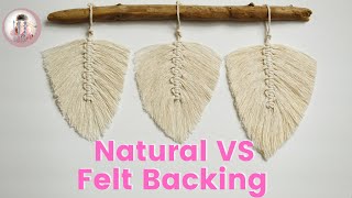 3 Ways to make a Macrame Feather Natural vs Stiffener Spray vs Felt Backing  Part 2 [upl. by Romalda]