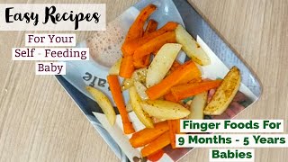 Finger Foods For Babies Potato Carrot Wedges Baby Snacks Recipe 9 Months  5 Years Baby Food [upl. by Anujra]