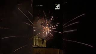 Colourful fireworks in Athens as Greece welcomes New Year 2024 [upl. by Narad901]