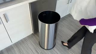 16 Gallon Stainless Steel Round Open Top Trash Can with Dual Odor Filters [upl. by Chladek]