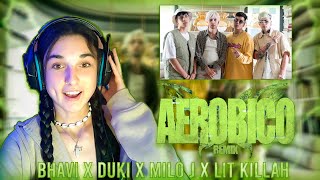 REACCIONO A AEROBICO REMIX de BHAVI MILO J LIT KILLAH Y DUKI  Sara Macías [upl. by Nosila703]