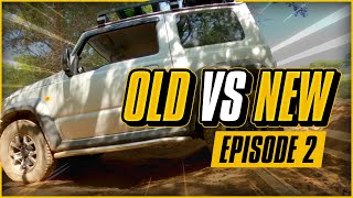 Old Jimny VS new Jimny  Ep 2  Down Large Rutted Obstacle [upl. by Annoynek584]