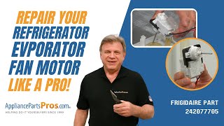 How To Replace FrigidaireElectrolux Refrigerator Evaporator Fan Motor 242077705 [upl. by Ramin]