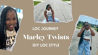 Marley Twists on Locs Two Strand Twist Extension  Loc Styles [upl. by Lepine]