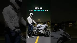 How Do You Backpack On A Motorcycle ninja400 motorcycle sportbike bike biketok beginner fyp [upl. by Silvano]