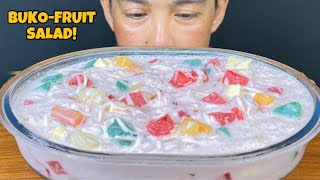 Buko Fruits Salad  Filipino Dessert Mukbang Philippines [upl. by Aleicarg]